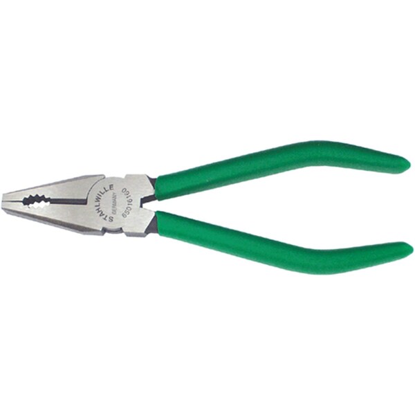Combination plier L.180 mm head polished handles dip-coated with sure-grip surface